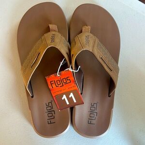 Flojos Men's Levee Memory Foam Flip Flop Sandals - SIZE 11